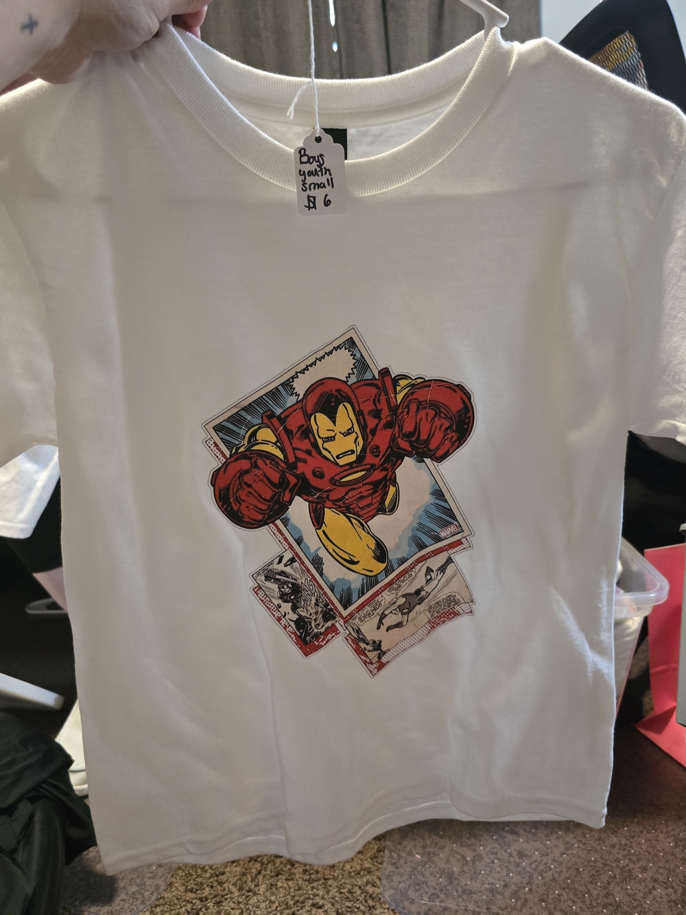 Iron Man Graphic Tee - White with Red & Yellow Print